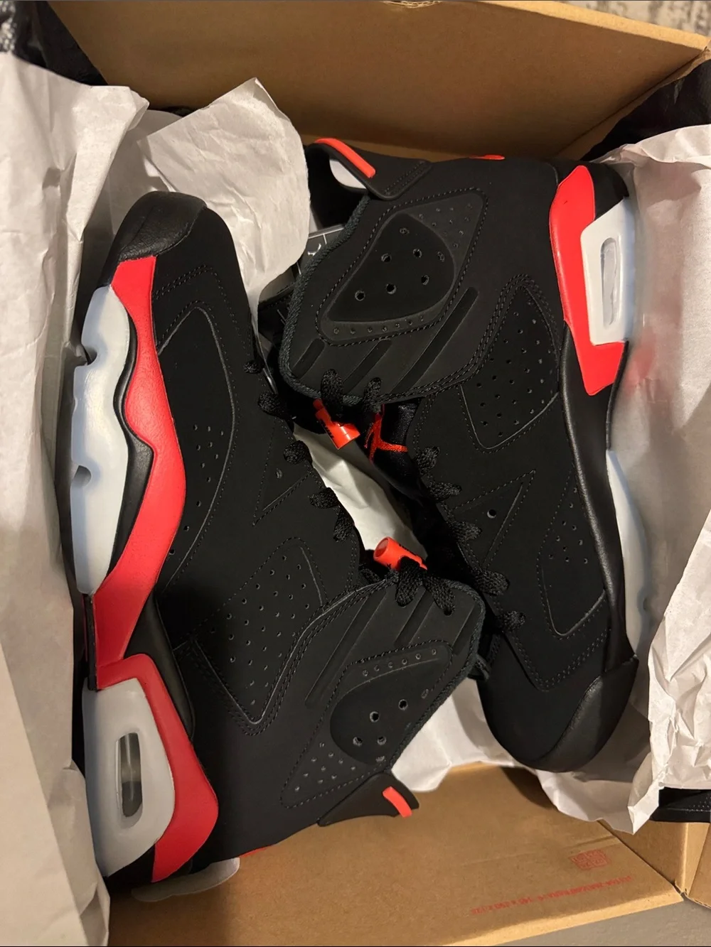 Jordan Black and Red Retro High-Top Sneakers